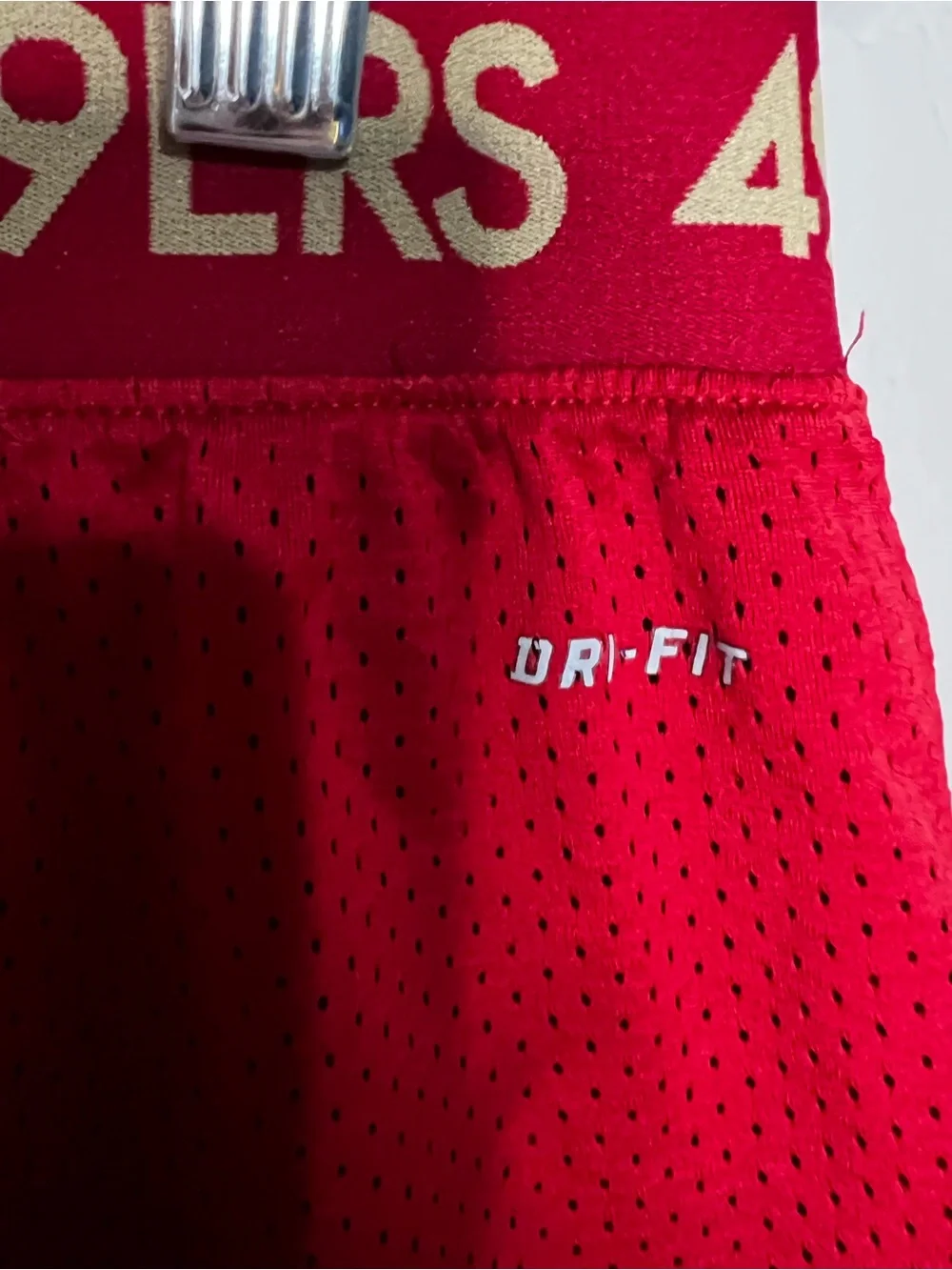 Nike Dri-FIT San Francisco 49ers Red Mesh Running Training Athletic Shorts